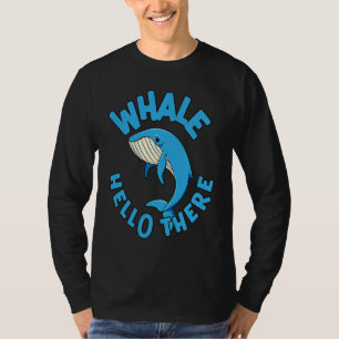 Camiseta Hola Ballena Allí Gráfico de Ballena Azul Cute