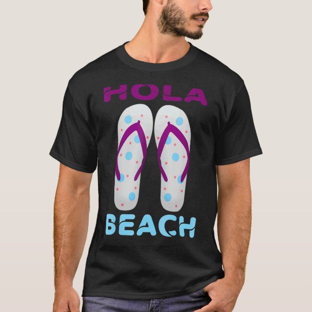 Camiseta Hola Beach Vacaciones Verano Flip Flops 4 (Anverso)