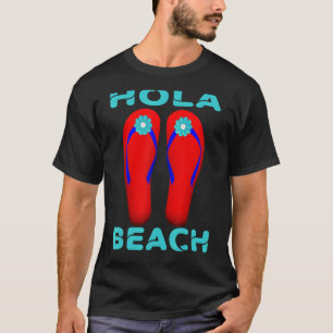 Camiseta Hola Beach Vacation Summer Flip Flops 12