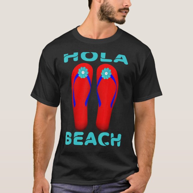 Camiseta Hola Beach Vacation Summer Flip Flops 12 (Anverso)