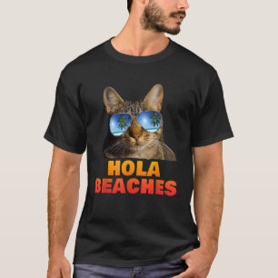 Camiseta Hola Beaches Funny Cat Beach Summer