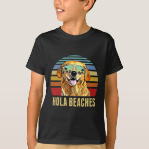 Camiseta Hola Beaches Funny Labradors Dog Retro Sunset Beac