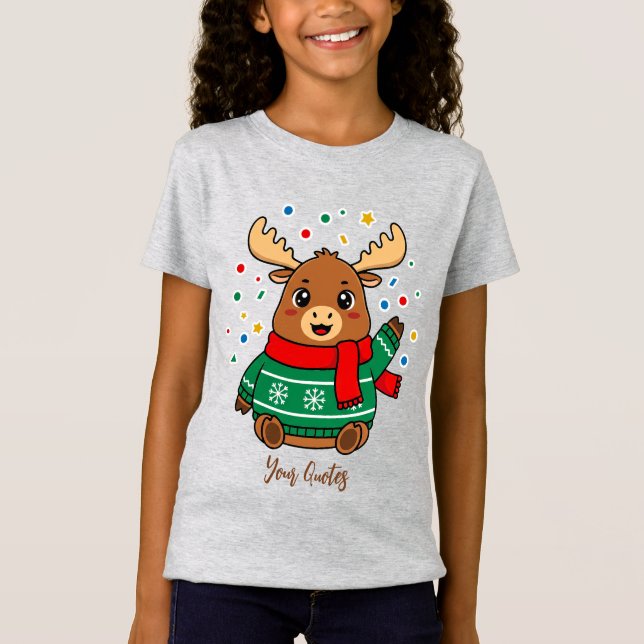 Camiseta Hola Bebé Alce Adorable (Anverso)