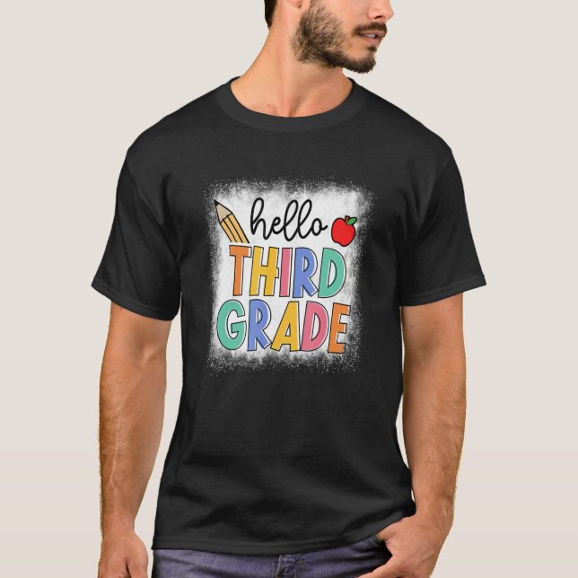 Camiseta Hola Bleached Hola, Estudiante De Tercer Grado, De (Anverso)