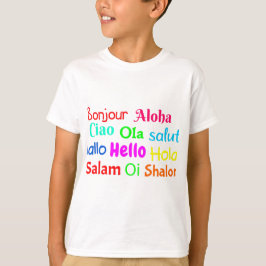 Camiseta hola bonjour ciao salut hallo salam ola shalom