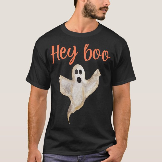 Camiseta Hola Boo Halloween Fa de coincidencia de disfraces (Anverso)