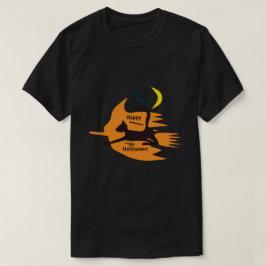 Camiseta Hola Bruja - Naranja-Negro Feliz Halloween Imagen.