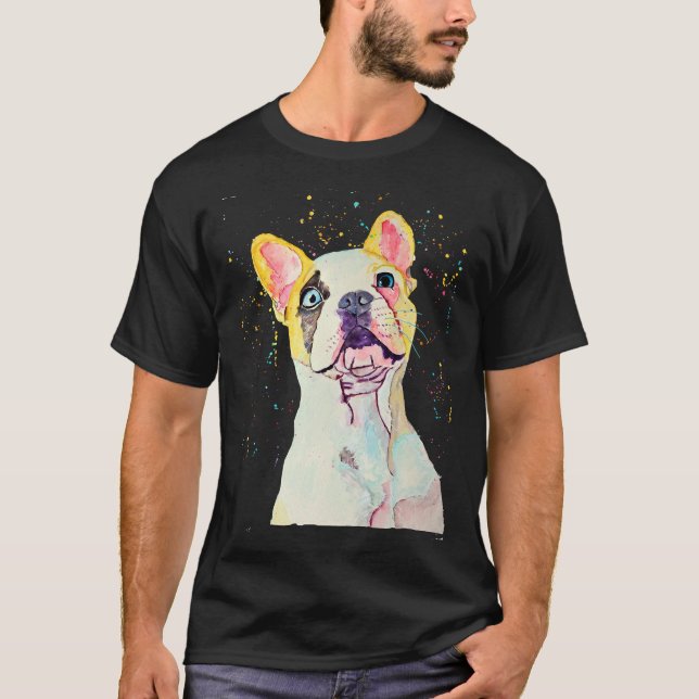Camiseta Hola, Bulldog francés (Anverso)