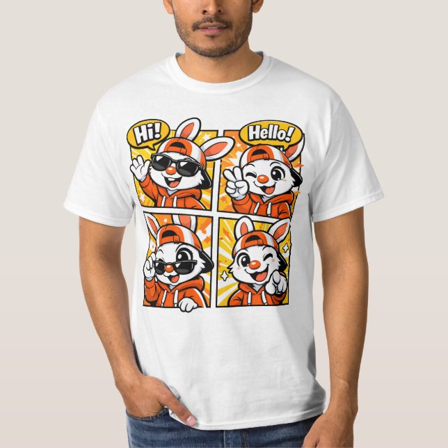 Camiseta Hola Bunny Cómic Vibes (Anverso)
