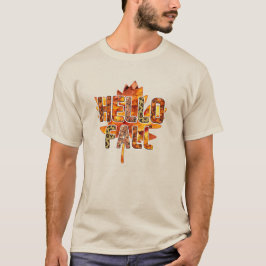 Camiseta Hola caída en hoja de arce