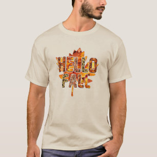Camiseta Hola caída en hoja de arce