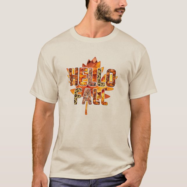 Camiseta Hola caída en hoja de arce (Anverso)
