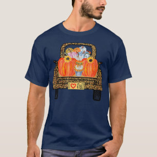 Camiseta Hola Caída Leopard Truck Pumpkin Funny otoño