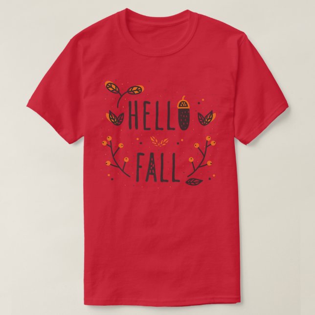 Camiseta Hola Caída Otoño Saltos del Otoño Foli Botánico Cu (Diseño del anverso)