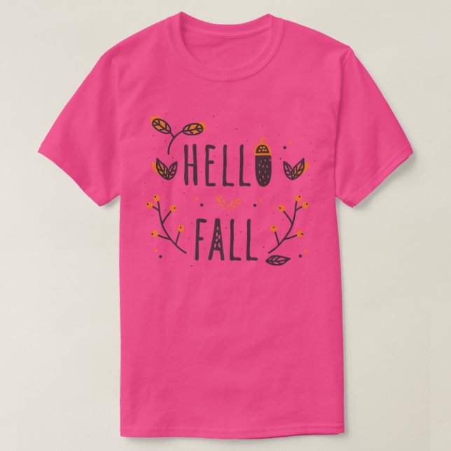 Camiseta Hola Caída Otoño Saltos del Otoño Foli Botánico Cu (Diseño del anverso)