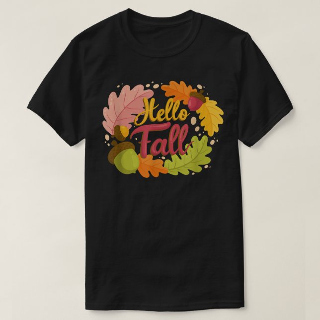 Camiseta Hola Caída Otoño Saltos del Otoño Foli Botánico Cu (Diseño del anverso)