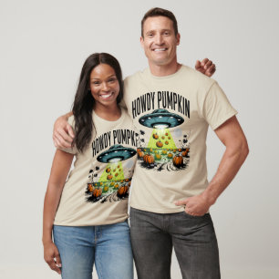Camiseta Hola Calabaza Abducción OVNI Alien Espeluznante Te