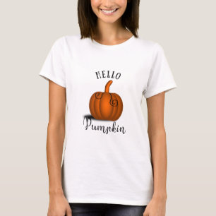 Camiseta Hola calabaza acuarela divertida otoño otoño