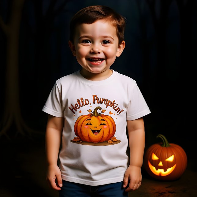 Camiseta Hola Calabaza Cuta Halloween Feliz Diseño de Calab (Subido por el creador)