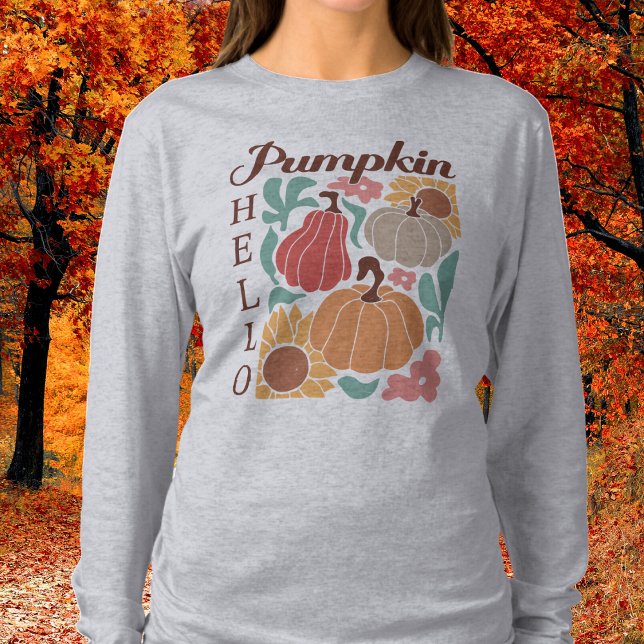 Camiseta Hola Calabaza de larga manga T-Shirt (Subido por el creador)