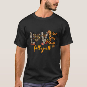 Camiseta Hola Calabaza Otoño Amor Caída Yll Leopard Peace L