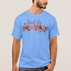 Camiseta Hola Calabaza Retro Caída Spin Calabaza Gracias