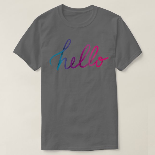 Camiseta Hola caligrafía, escritura a mano degradado (Diseño del anverso)