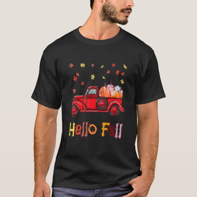 Camiseta Hola Camión Otoño Feliz Día de Gracias Noviembre H (Anverso)