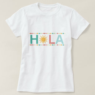Camiseta Hola,Camiseta Hola Español,Camiseta de Ho
