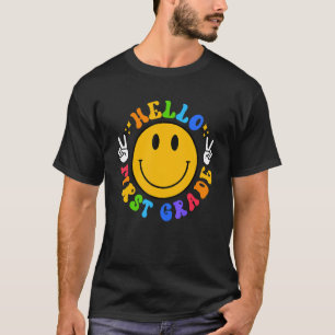 Camiseta Hola Cara Sonriente De Primer Grado De Regreso A L