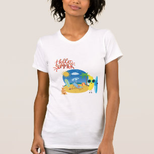 Camiseta Hola Castillo de Arena de Playa de Verano