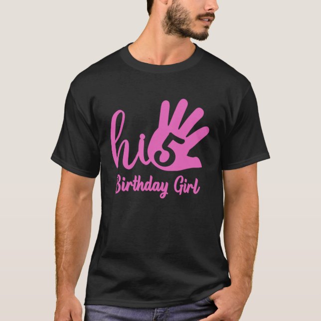 Camiseta Hola Chica de 5 cumpleaños (Anverso)