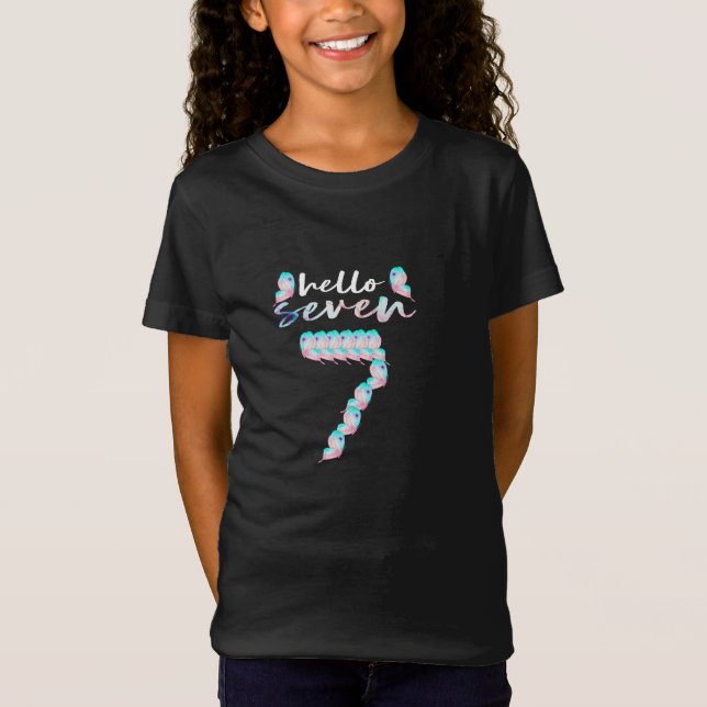 Camiseta Hola Chica de 7 años de edad 7 años de edad (Anverso)