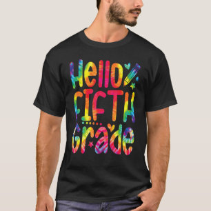 Camiseta Hola Chica De Quinto Grado Del Primer Día Escolar