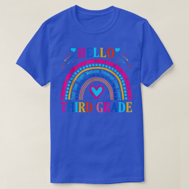 Camiseta Hola Chica De Tercer Grado De Vuelta A La Escuela  (Diseño del anverso)