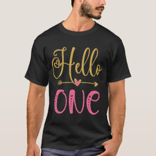 Camiseta Hola Chica de un año de edad primer cumpleaños
