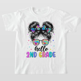 Camiseta Hola Chica Profesora de Segundo Grado con Lazo Coq