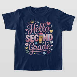 Camiseta Hola Chica Profesora de Segundo Grado con Lazo Coq