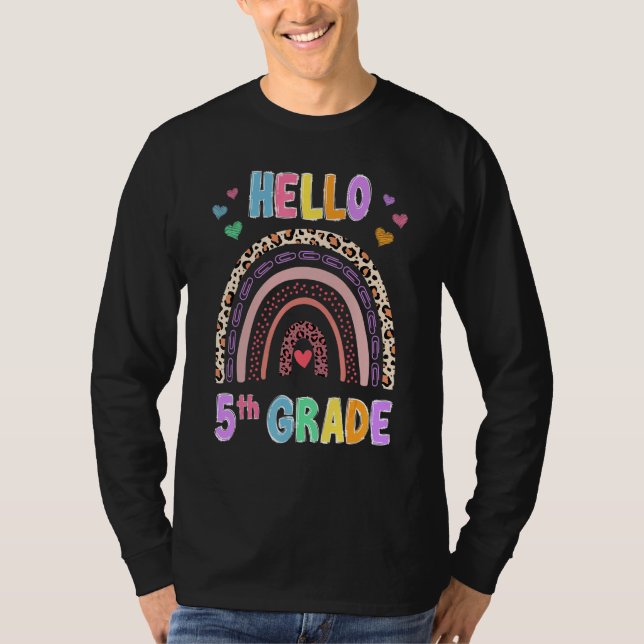 Camiseta Hola Chicas de docentes de quinto grado del leopar (Anverso)