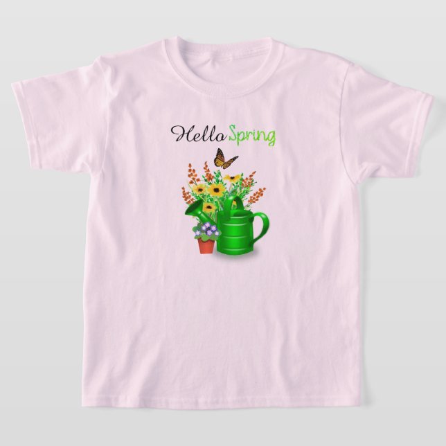 Camiseta Hola Chicas de los Jardín de Flores de Primavera R (Distribución)