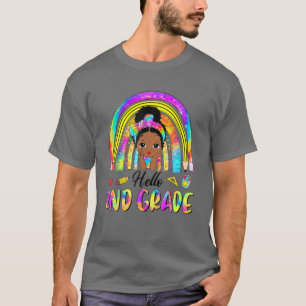 Camiseta Hola Chicas Negros De 2º Grado Arcoiris Tye De Vue
