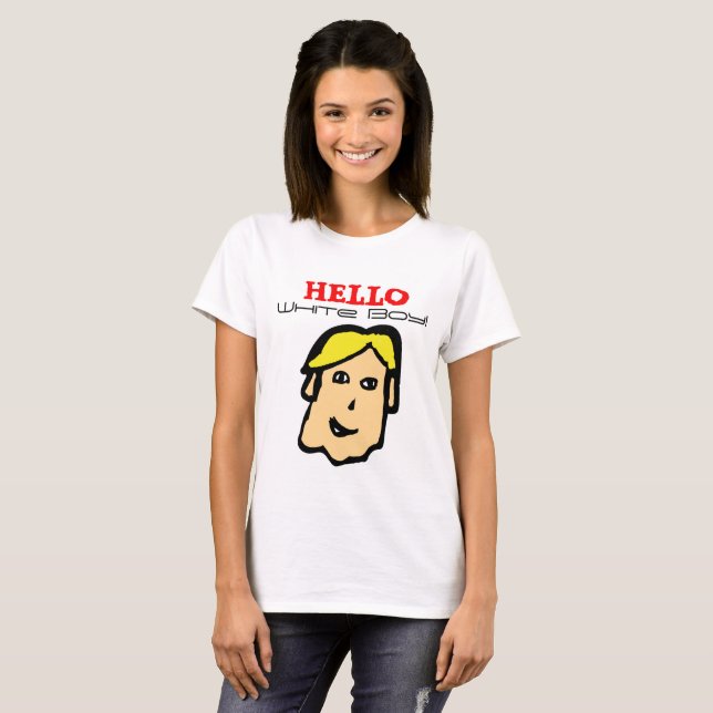 Camiseta ¡hola chico blanco! (Anverso completo)