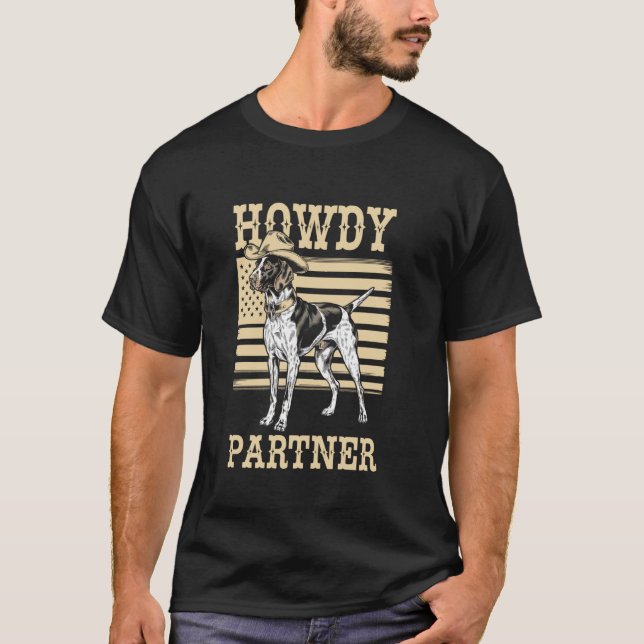 Camiseta Hola compañero perro vaquero Pointer inglés (Anverso)