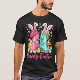 Camiseta Hola conejita de Pascua occidental coqueta botas d