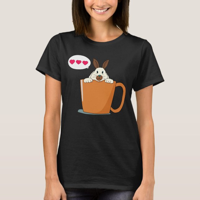 Camiseta Hola conejito de orejas marrones (Anverso)