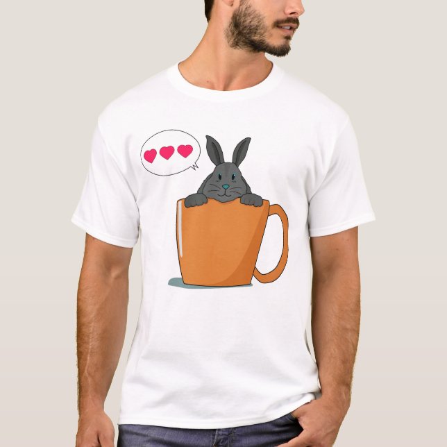Camiseta Hola conejito gris (Anverso)