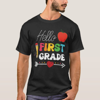 Camiseta Hola corazón manzana de primer grado