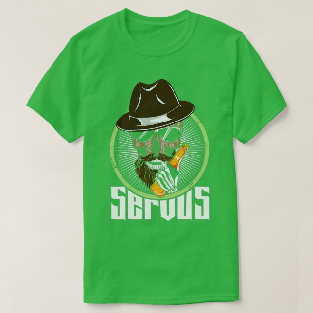 Camiseta Hola Cráneo con gafas de sol Gorra de barba (Diseño del anverso)