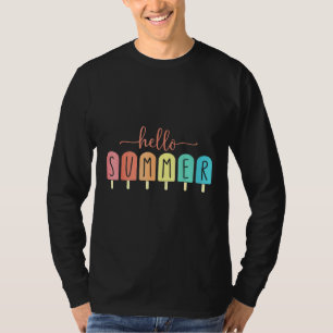 Camiseta Hola Crema De Hielo De Verano Vacaciones Popsicle 