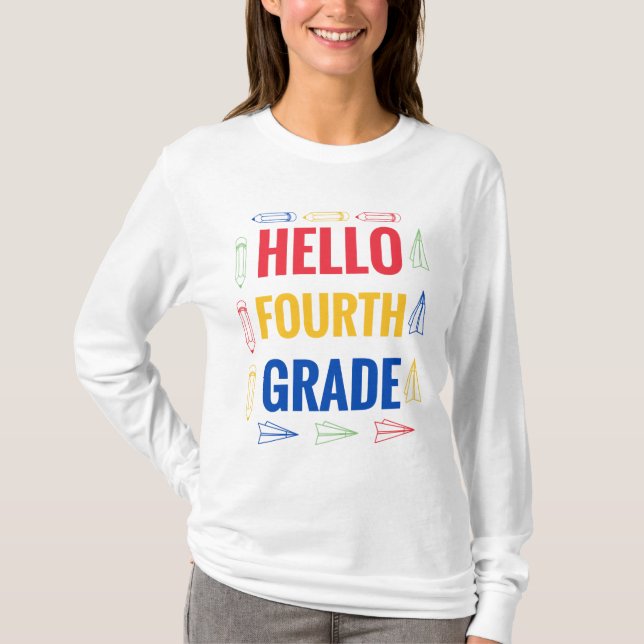 Camiseta Hola cuarto grado (Anverso)